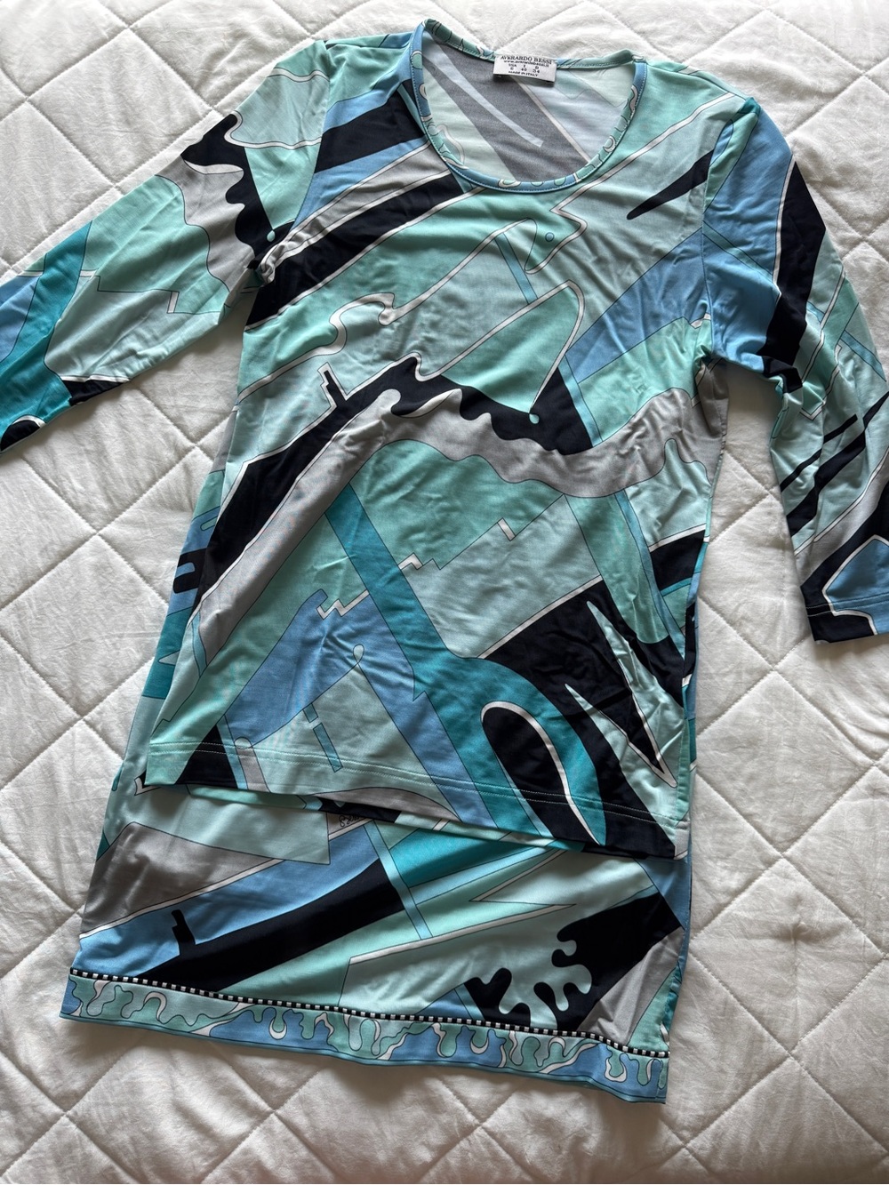 Pucci Averardo Bessi Blue and Black Skirt Set US 6